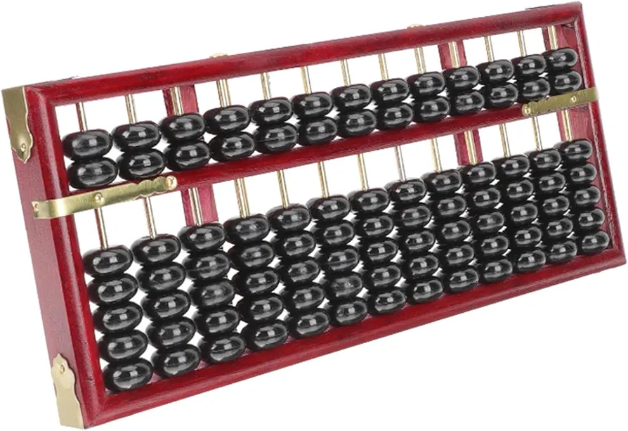 VIGANI Vintage Abacus,Calculation Tool, Chinese Abacus Abacus Toy Counting School Tool Chinese Japanese Educational Math Toys Gifts School Office Calculation Tool 11x4.64in