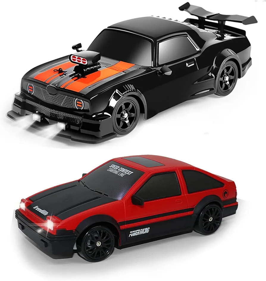 RC Drift Car 1:16 Scale 18km/h+RC Drift Car 1:24 Scale 15km/h 4WD RC Car with LED Lights 2.4GHz RTR High Speed Drift Racing Sport Toy Car for Adults Boys Girls Kids Xmas Gift