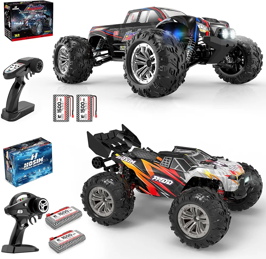 Hosim 1:10 Scale Brushless Rc Cars for Adults 62+KMH Remote Control Car & 1:14 Fast 52+ KMH High Speed RC Truck