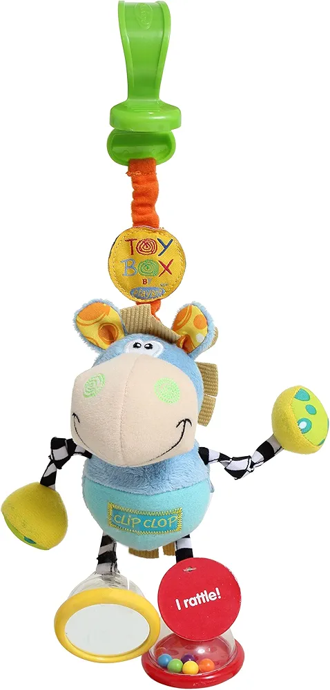 Playgro Dingly Dangly Clip Clop - Melodic Infant Rattle Toy for 0+ Months with Stroller Clip, Car Seat Charm, & Crib Hanger - Engaging Developmental Fun for Newborns - Hanging Toys for Babies