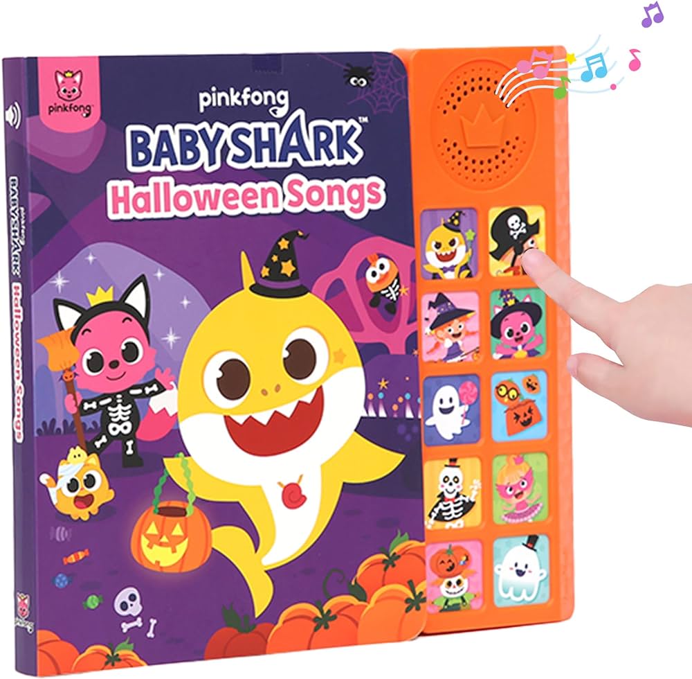 Baby Shark Halloween Songs 10 Button Sound Book | Baby Shark Toys, Baby Shark Books | Learning & Education Toys | Interactive Baby Books for Baby, Toddlers, Boys, Girls 2-4