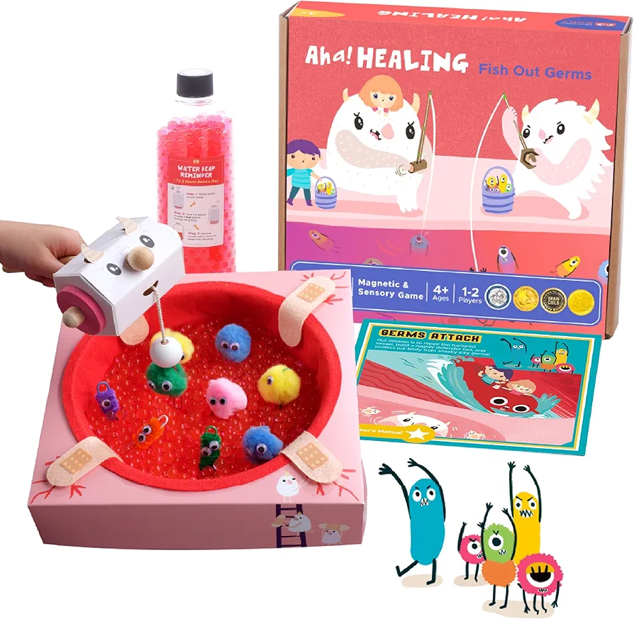 Healing Lab- Science Kit - Immune System, Magnetic Fishing Game- Fish Out Germs Sensory Toys- Learning & Education Toys for Kids 4-7 - STEM Toy