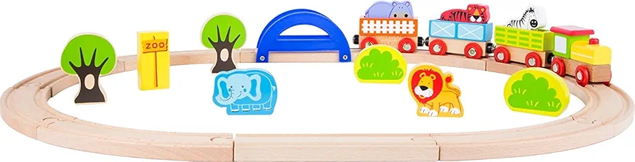 Small Foot Wooden Toys My Zoo Train Playset designed for children ages 3+