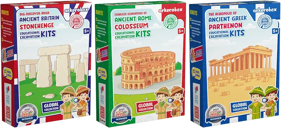 Europe Bundle - Excavation Kits for Kids, Ancient Dig Kit, Perfect STEM Toy, Science Kits for Kids