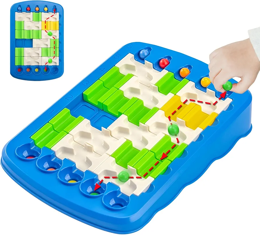 Marble Circuit Puzzle - Gravity Maze Game Toy for 3 to 6 Year Old Boys Girls, Educational Montessori Birthday Gifts for Ages 3-5 Preschool Classroom Learning.