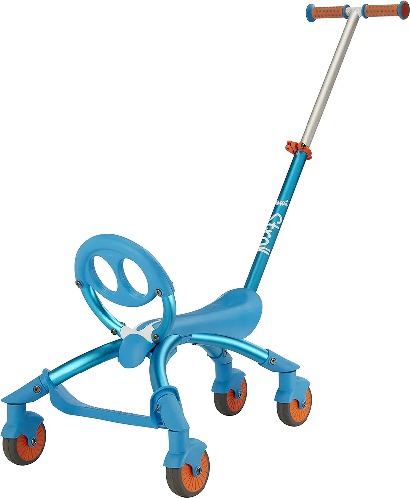 YBIKE Pewi Stroll – Indoor/Outdoor Walking Ride On Toy with Push Handle