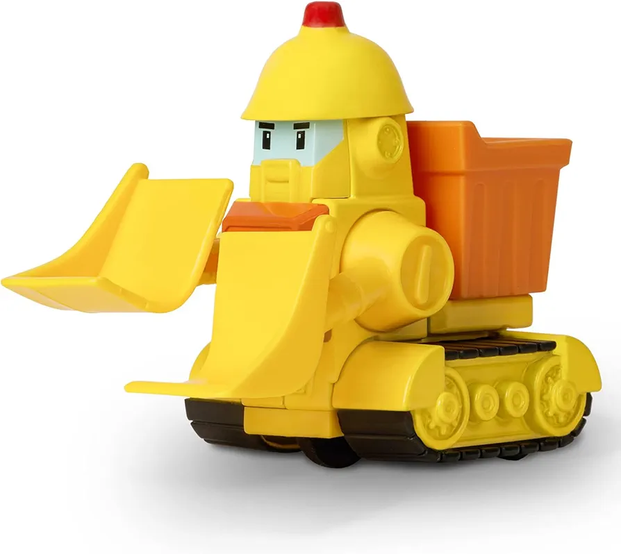 Robocar Poli, Bruner DIE-CAST Metal Toy Cars, Bulldozer Truck Toys, Construction Vehicle Truck Toy Party Birthday Gifts for Toddlers Age 1-5 Boys Girls