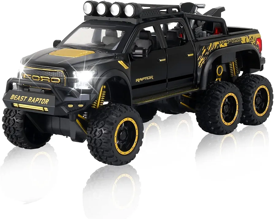 Toy Pickup Trucks for Boys (Length 8.6 inch) Raptor F150 Diecast Metal Model Toy Car for 3 4 5 6 7 8 Year Old Kids