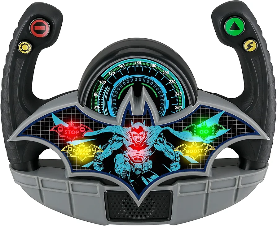 eKids Batman Batmobile Toy Steering Wheel for Kids, Toddler Toy with Sound Effects for Fans of Batman Toys for Boys