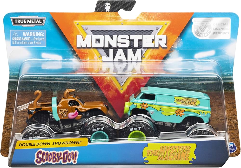 Monster Jam, Official Scooby Doo vs. Mysterty Machine Die-Cast Monster Trucks, 1:64 Scale, 2 Pack