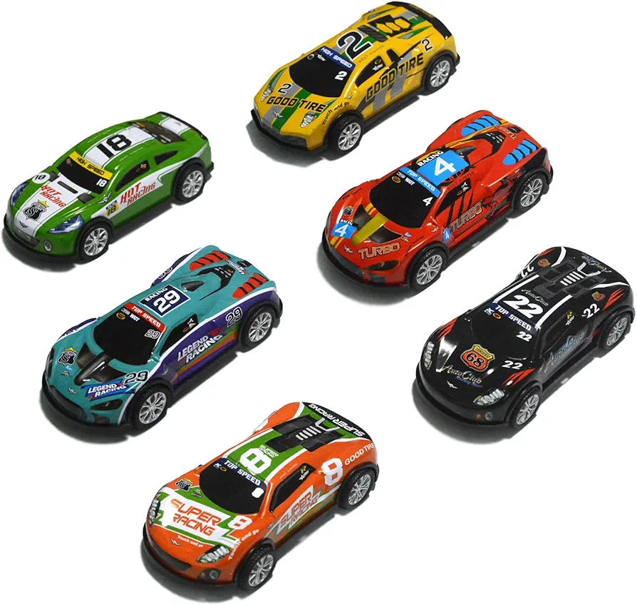 5 inch Pull Back Cars Race Cars Toys Vehicles Set, Friction Powered Cars Toys for Toddlers 3 4 5 6 7 Years Old Kids for Boys Girls Easter Gifts