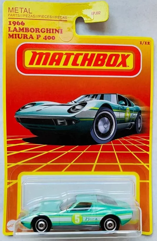 DieCast Matchbox 1966 Lamborghinis Miura P 400 1/12 (Teal), Retro Series