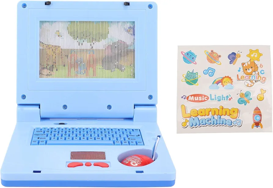 Kids Learning Education Toys,Kids Laptop Computer for Kids Ages 3 (Blue Non Retractable Mouse)