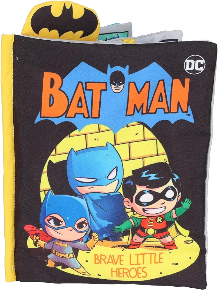 My First Comic Soft Book - Kids Preferred DC Comics The Batman Brave Little Heros Baby Crinkle Soft Sensory Book with Soft Fabric for Babies, 6.25x9 Inch