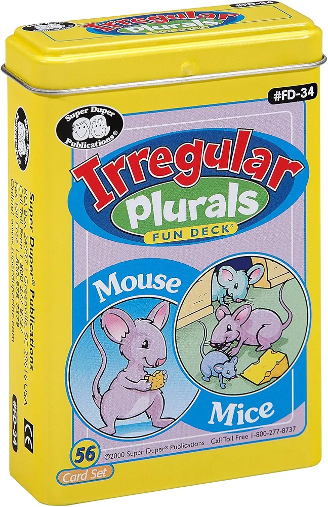 Super Duper Publications | Irregular Plurals Fun Deck Flash Cards | Educational Learning Resource for Children