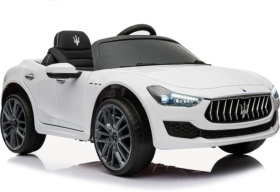 Best Ride On Cars Maserati Ghibli,12V Battery Powered Ride On, White, Large