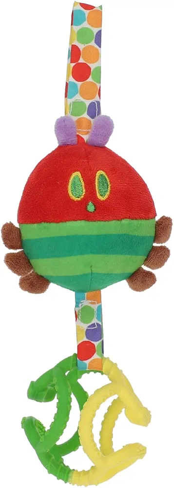 Eric Carle Very Hungry Caterpillar Chime Toy with Silicone Gummi Ogobolli – Makes Sound When Shaken and Great for Teething – Hanging Loop for On The Go