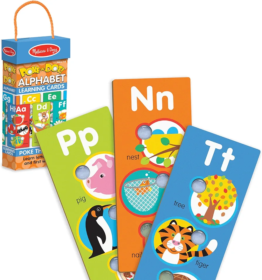 Melissa & Doug Poke-a-Dot Alphabet Learning Cards - Interactive Alphabet-Themed Learning Cards For Toddlers And Preschoolers