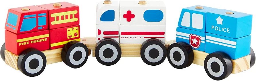 Mud Pie Children's Emergency Vehicle Block Train