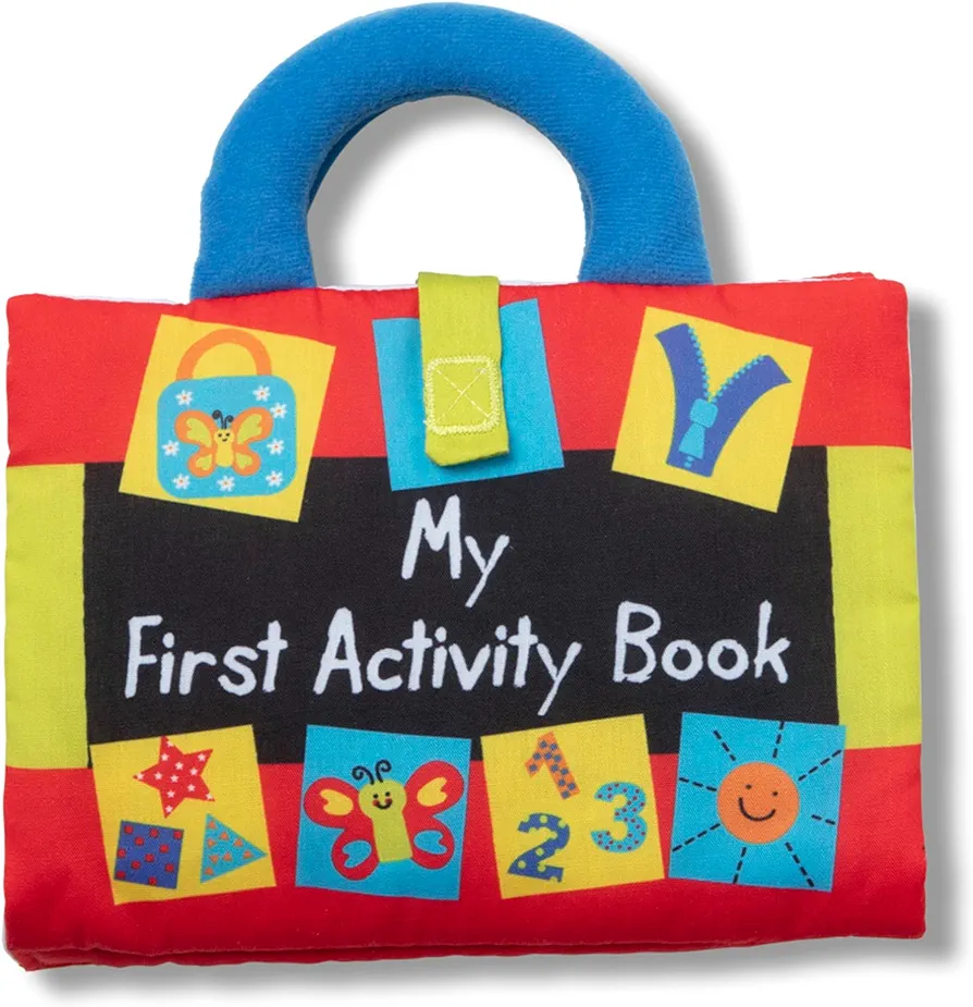 Melissa & Doug K’s Kids My First Activity Book 8-Page Soft Book for Babies and Toddlers - Early Learning Developmental Plush Soft Activity Book