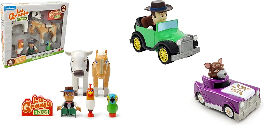 TOYMAKER La Granja de Zenon Bartolito Vaca Lola Farm Animal Dolls Toys and Kids car Beto Baby Car Toys Friction Powered Cars