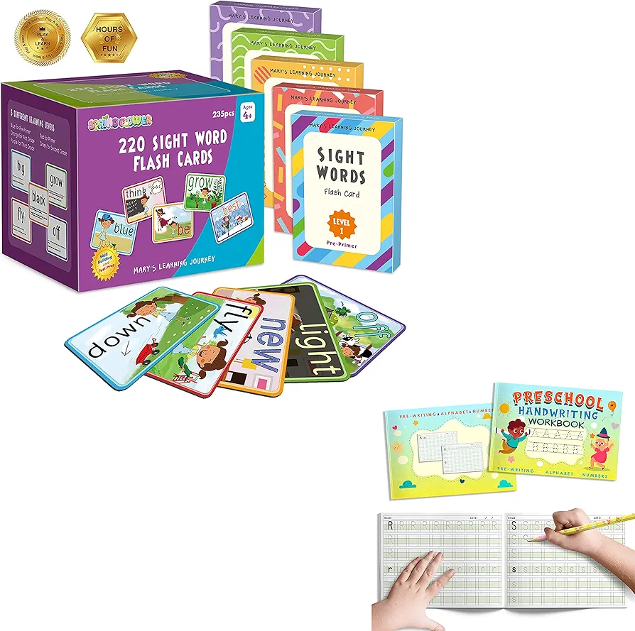 Sight word flash card and abd workbook