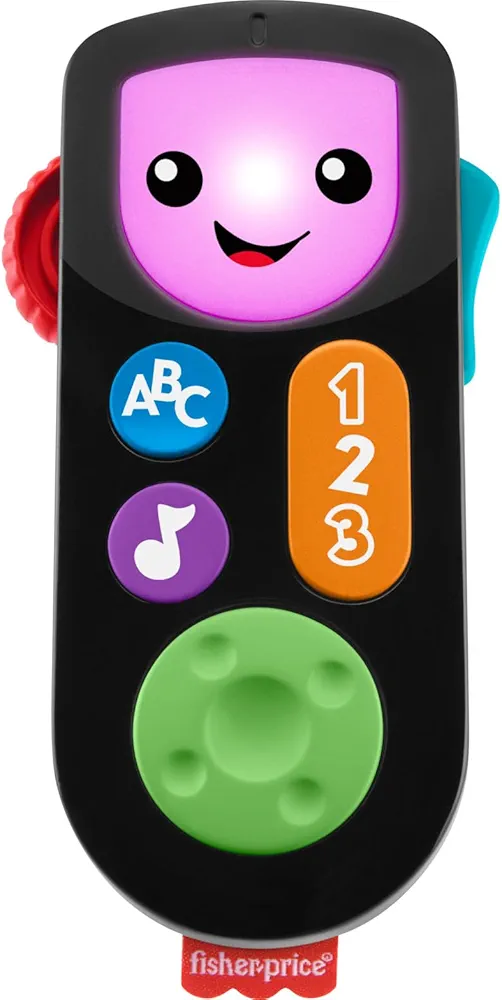 Fisher-Price Baby & Toddler Toy Laugh & Learn Stream & Learn Remote Pretend TV Control with Music & Lights for Infants Ages 6+ Months​