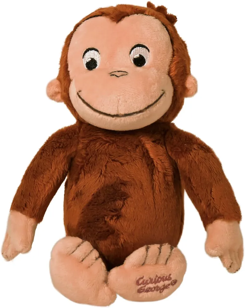 KIDS PREFERRED Curious George Monkey Stuffed Animal Plush Toys Soft Cutest Cuddle Plushie Gifts for Baby and Toddler Boys and Girls - 8 Inches