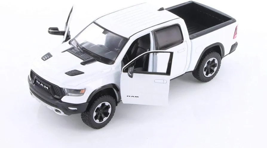 2019 Dodge Ram 1500 Crew Cab Rebel Pickup Truck, White 79358W - 1/24 Scale Diecast Model Toy Car