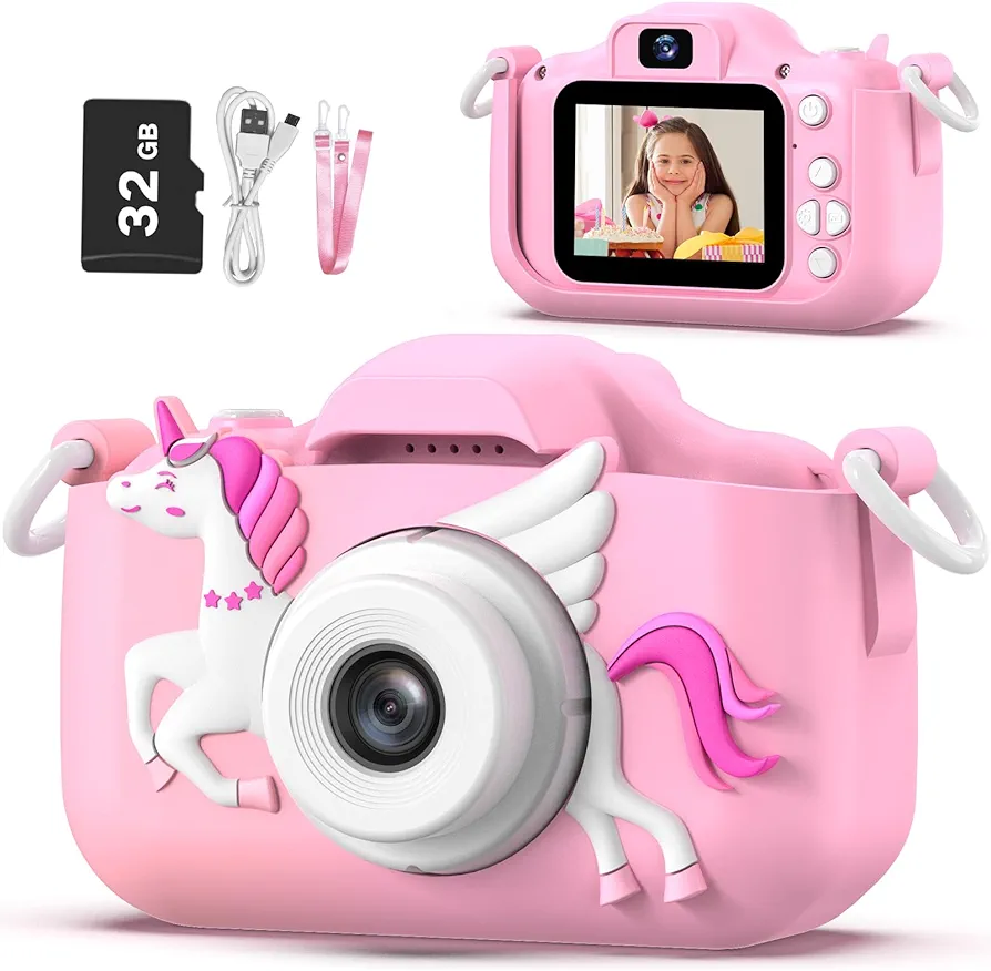 Kids Camera for Girls, Kids Selfie Camera 3-12 Years Old Girls Christmas Birthday Gift for Girls, Little Girls Toys for 3 4 5 6 7 8 9 Years Old. (Pink)