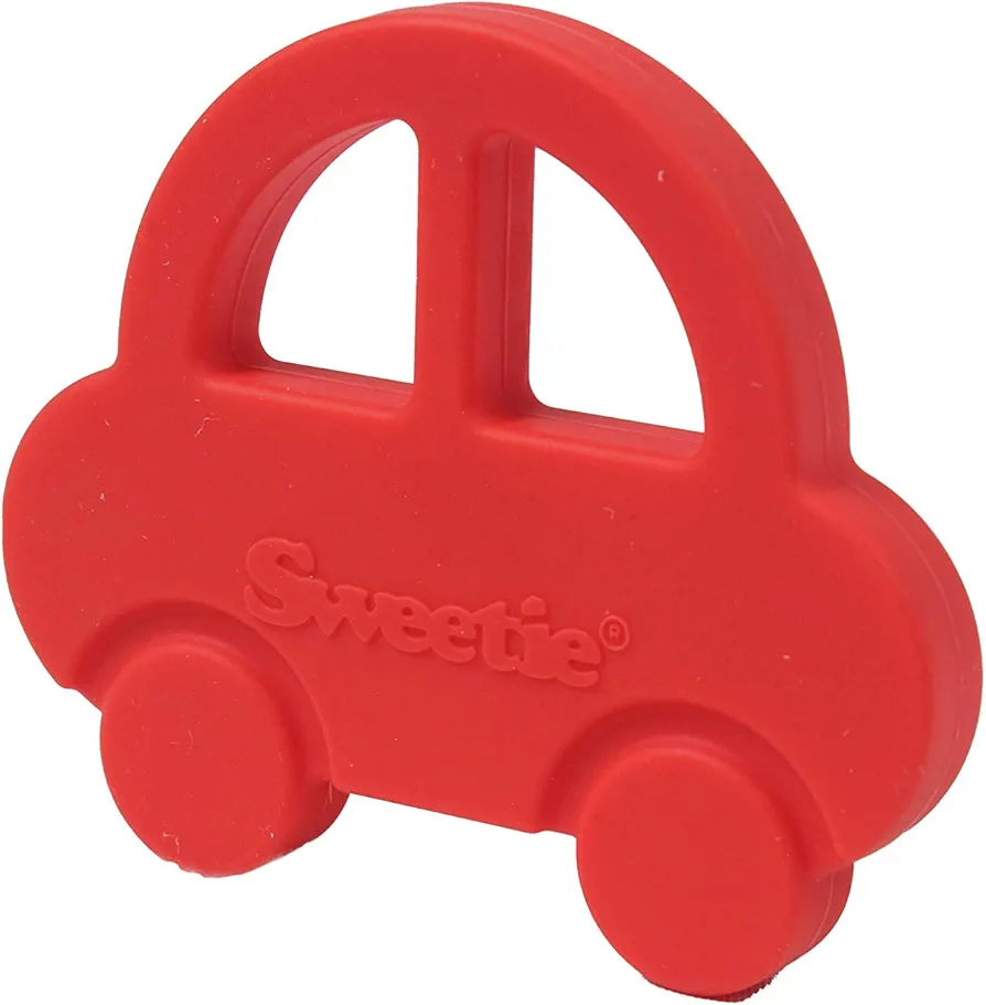 Sweetie Teether Teething Car Toys Silicone Teething for Babies silicone for Baby teething (Red)