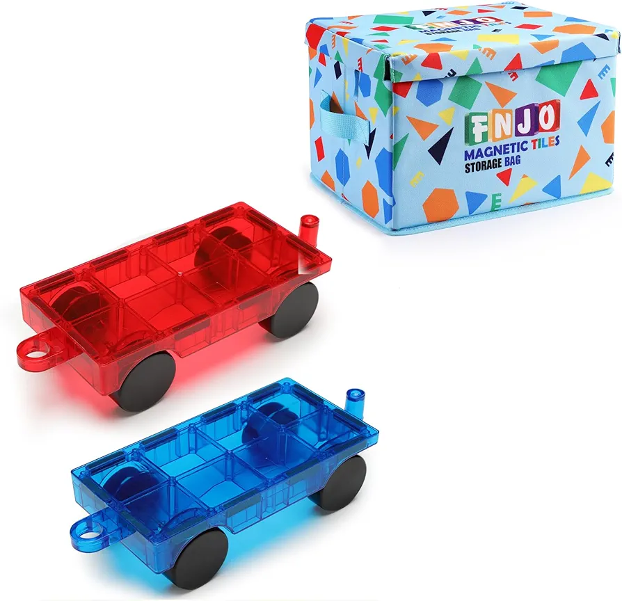 Magnetic Tiles Cars and Storage Bin