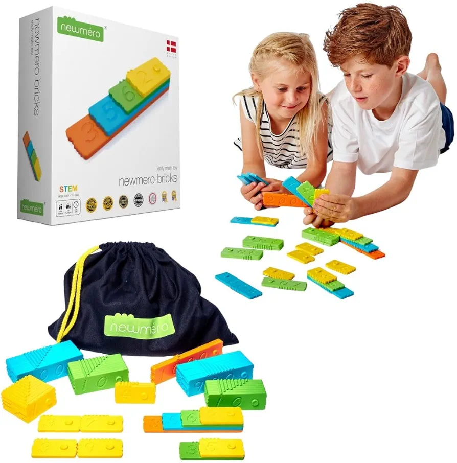 Newmero Bricks - Engaging Maths Toy for 3-9 Year Olds | Play-Based Learning for Early Maths Skills | Award-Winning STEM Toy