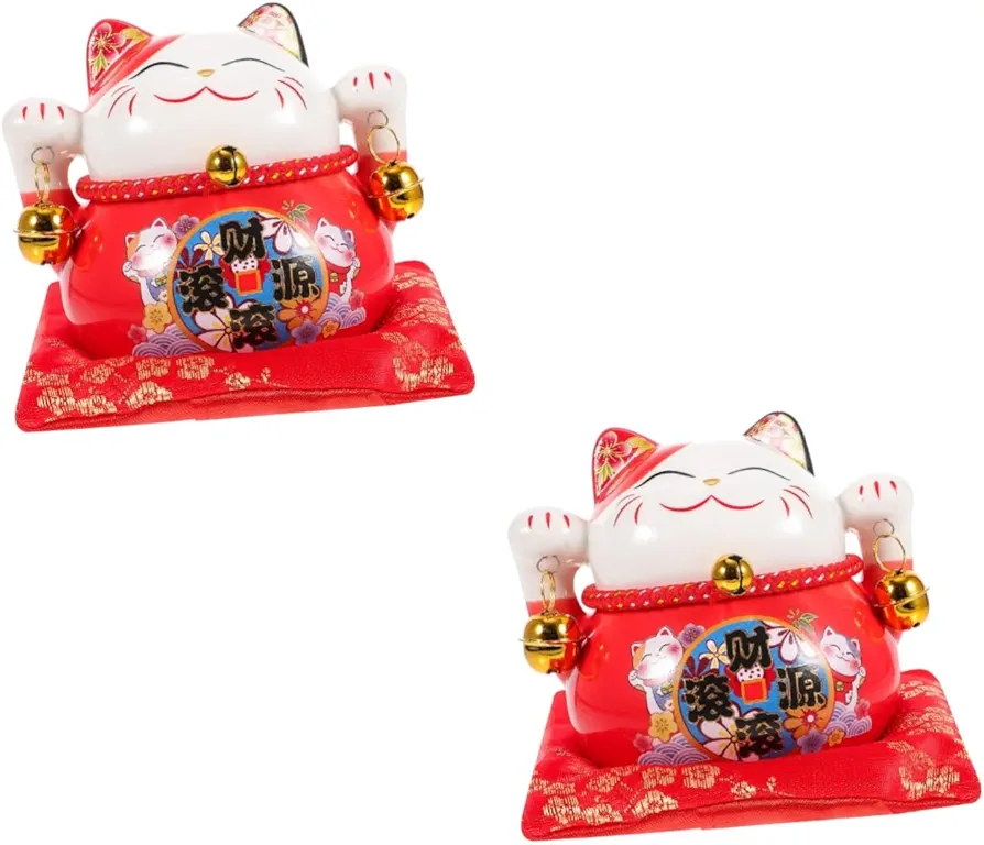 BESTOYARD 2pcs Piggy Bank Maneki Statue Lucky Cat Decorations Fortune Cat Figurine Lucky Cat Statue Girl Car Toys Lucky Cat Money Bank Cat Bank Cars Toy Coin Jar Ceramics Child Desktop