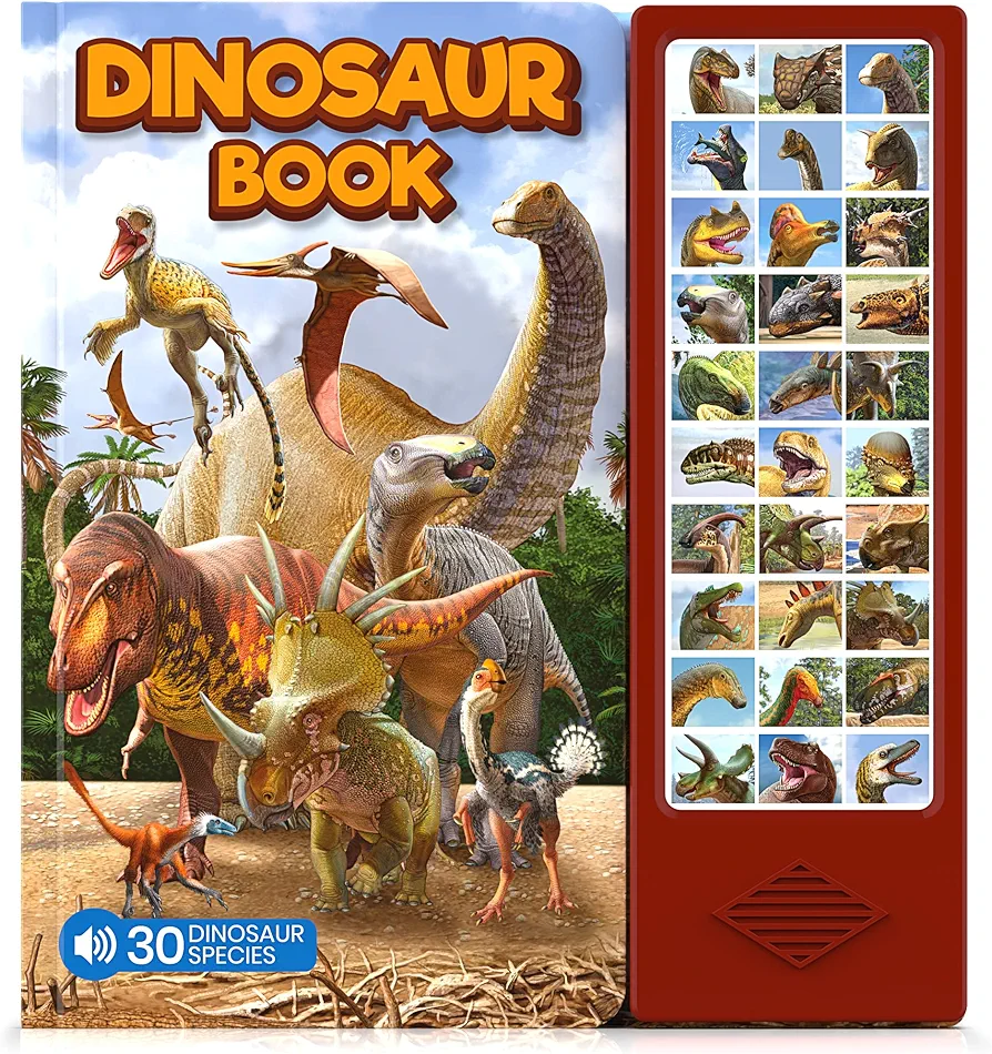 Dinosaur Toys for Kids 3-5 5-7 2-4 Year Old - Dinosaur Book with 30 Species Facts Names & Realistic Sounds - Dinosaur Gifts for Kids Boys Girls Toddlers