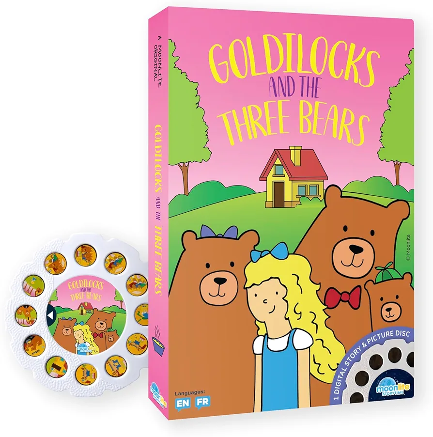 Moonlite Storybook Reels for Flashlight Projector, Kids Toddler | Goldilocks and The Three Bears | Single Reel Pack Story for 12 Months and Up