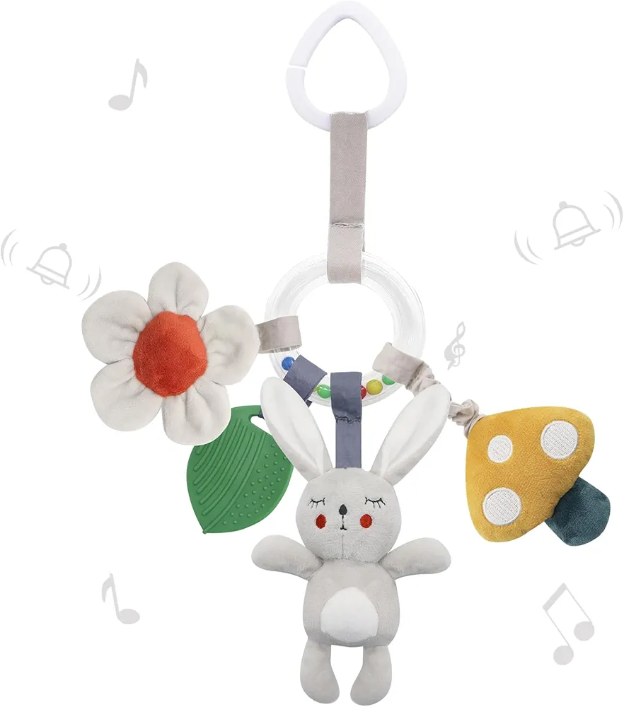 vocheer Baby Hanging Rattle Toys Soft Plush Activity Crib Stroller Car Seat Wind Chimes for 0 3 6 9 12 Months Infant