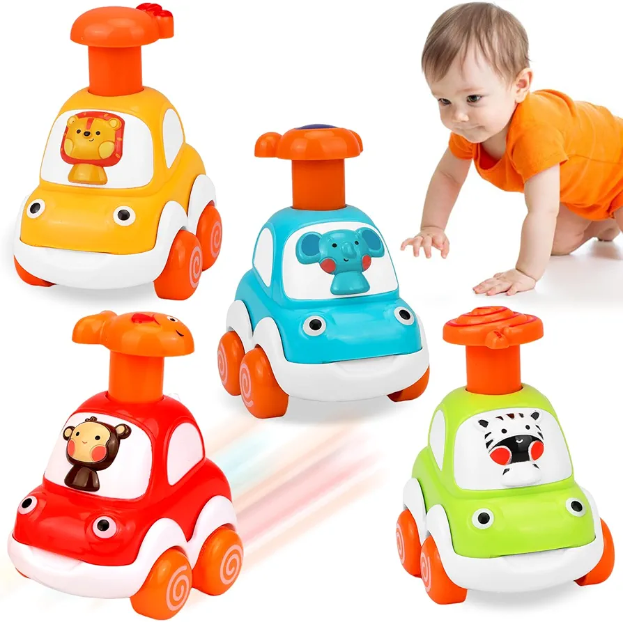 Baby Toy Cars Toddler Gifts: Animal Car Baby Toys for 1 2 3 Year Old Boy Girl - 1 2 Year Old Boy Birthday Gifts Toddler Toys Age 1-2 - Push and Go Car Toys for Toddlers Kids Infants