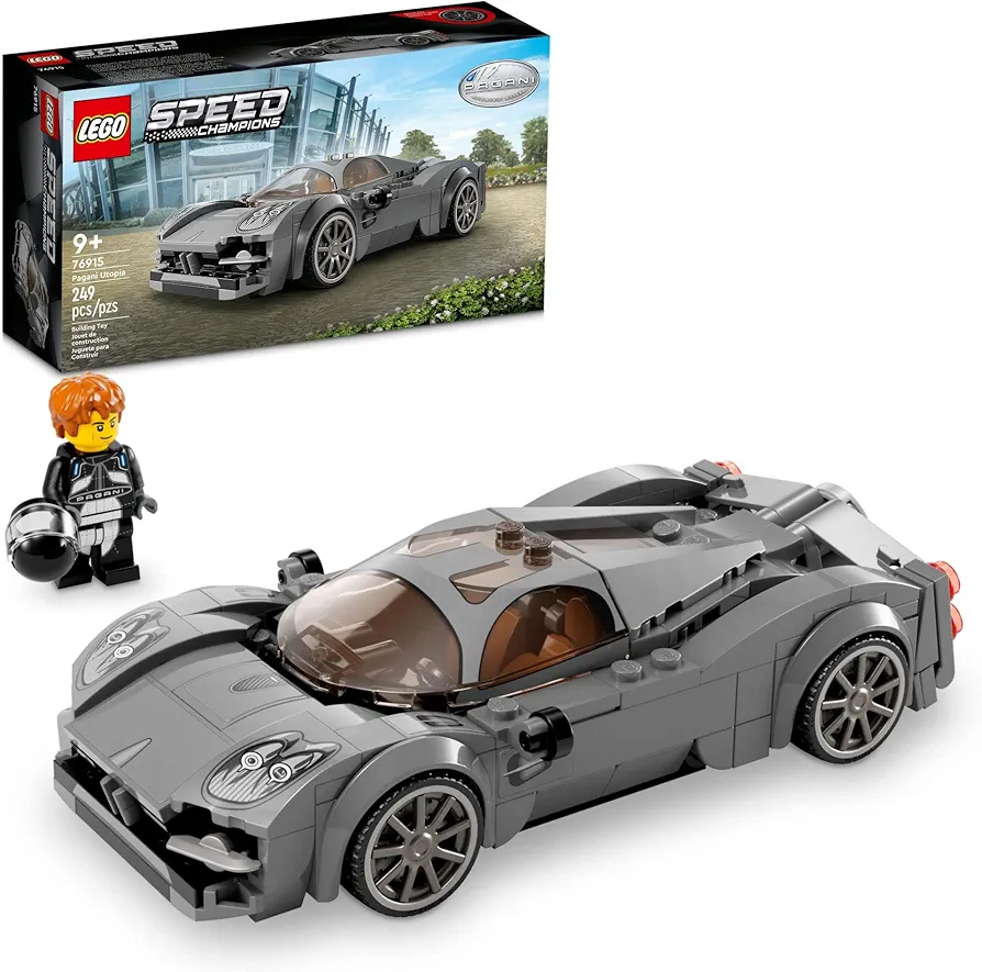 LEGO Speed Champions Pagani Utopia 76915 Race Car Toy Model Building Kit, Italian Hypercar, Collectible Racing Vehicle, 2023 Set