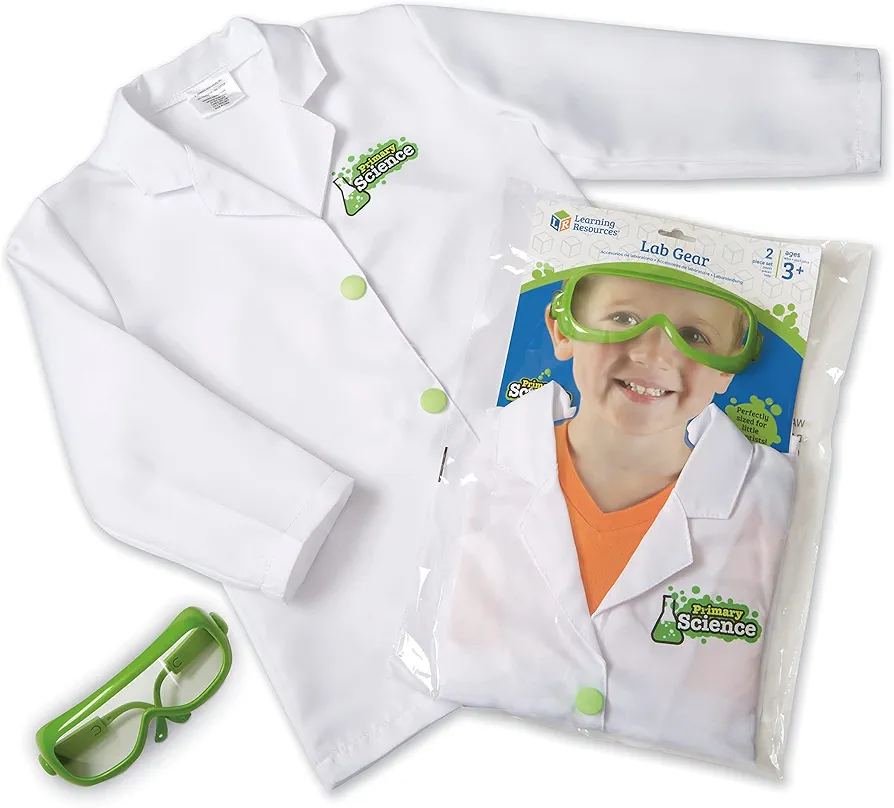 Learning Resources Lab Gear - 2 Pieces, Ages 3+ Toddler Learning Games, Pretend Play Scientist Costume, Lab Gear for Kids, Science for Kids, STEM Games