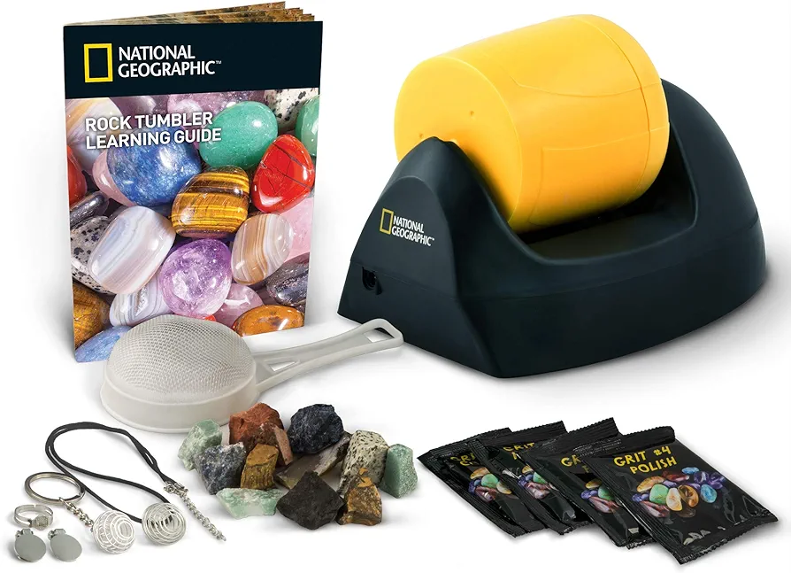 NATIONAL GEOGRAPHIC Starter Rock Tumbler Kit - Durable Leak-Proof Rock Polisher for Kids - Complete Rock Tumbling Kit - Geology Hobby Science Kit, Rocks & Crystals for Kids (Amazon Exclusive)