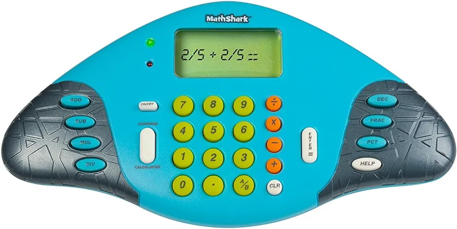 Educational Insights MathShark Electronic Math Game for Kids Ages 6+, Addition, Subtraction, Multiplication & Division, Fractions & More, Classroom Supply, Multi-color