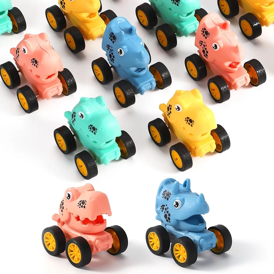 12pcs Pull Back Cars, Mini Dinosaur Toy Car Set Cartoon Monster Truck Vehicles Toys for Toddlers Kids Boys Girls Birthday Party Favors Preschool Gift