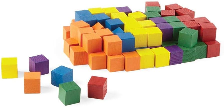 hand2mind Wood Blocks, Counting Cubes for Kids Math, 1 Inch Blocks for Preschool Crafts, Early Math Manipulatives for Preschool, Classroom Supplies for Teachers Elementary (Pack of 100)