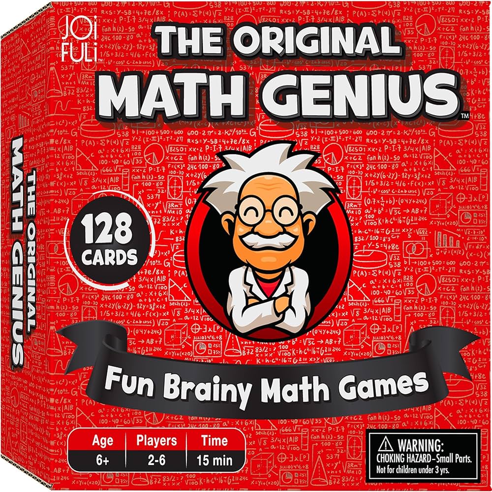 JOiFuli The Original Math Genius Card Game: STEM Educational Math Game Addition, Subtraction, Multiplication, Division, All Education Levels Ideal for Homeschooling, Classroom, and Group Learning