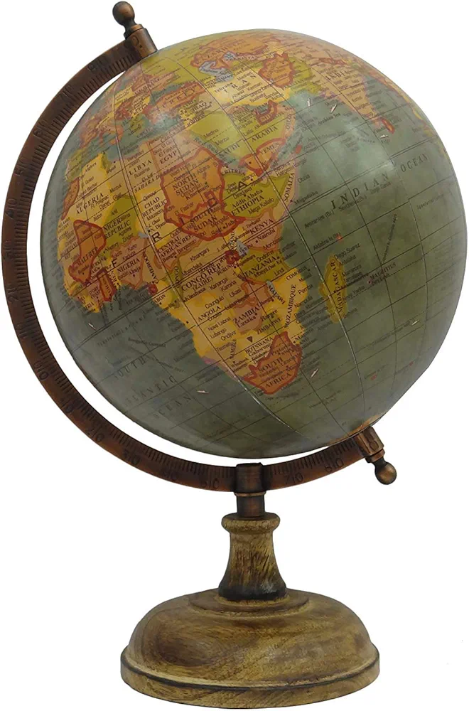 Decorative Ocean World Earth Globe Large Desktop Table Dcor Rotating Geography