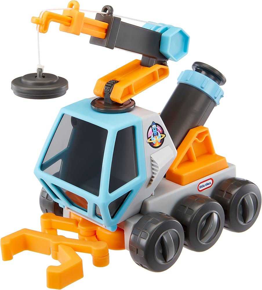 Little Tikes Big Adventures Moon Microscope Space Rover STEM Toy Vehicle with Microscope, Magnetic Crane, Extending Grabber for Girls, Boys, Kids Ages 3+