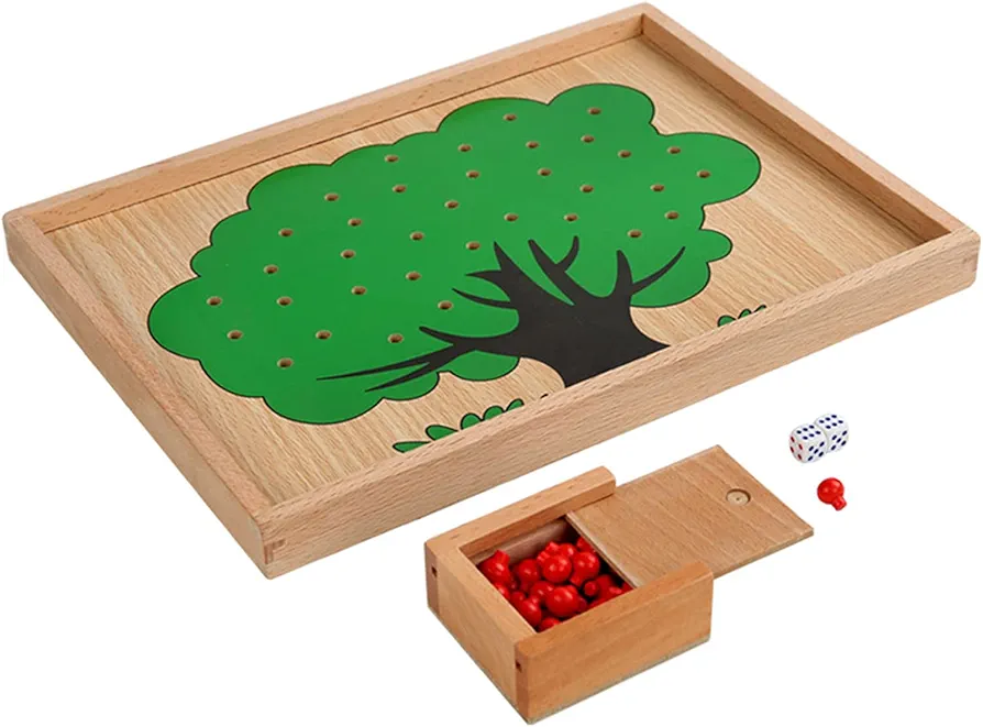 Magnetic Apple Tree Montessori Kindergarten Early Education Magnetic Apple Tree Toy Easy to Use with Dice