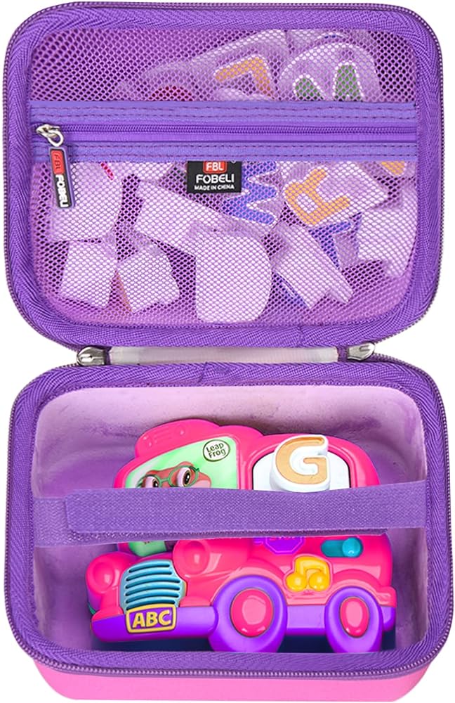 EVA Hard Carrying Case Compatible with LeapFrog Fridge Phonics Magnetic Letter Set (Pink)