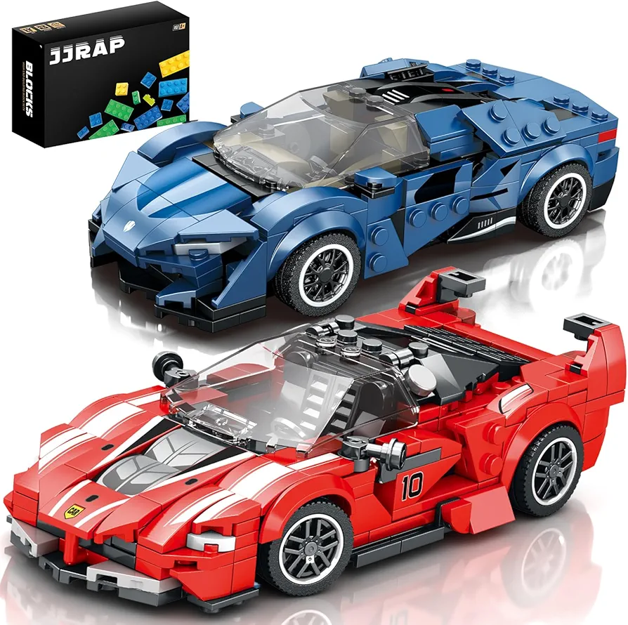 VGD Model Car Building Sets 2 Pack Sports Car MOC Construction Toy, Adult Collectible Model Cars Set to Build, 1:24 Scale Sports Car Model for Kids Boys Girls ，Birthday Children's Day Gift